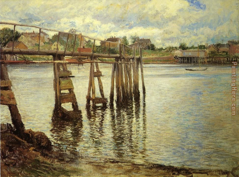 Jetty at Low Tide aka The Water Pier painting - Joseph DeCamp Jetty at Low Tide aka The Water Pier art painting